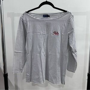 Ralph Lauren Navy and White Striped Tee